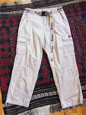 Dickies women’s beige Cargo Pants with Logo Web Belt